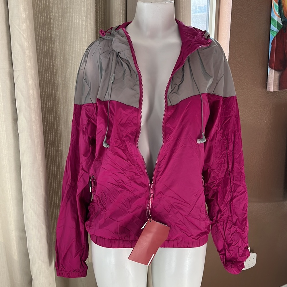 SNOW JACKET Fuchsia & Grey -Large